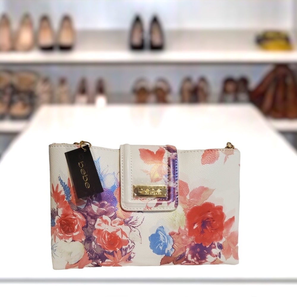 BEBE Melissa White Floral Crossbody